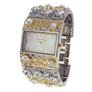 baddest bish ever fine jewelry luxury gold and silver ratio stones bangle watch