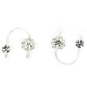 Baddest Bish Ever Fine Jewelry Flower Up 925 Sterling Silver Swarovski Crystals Ear Cuffs in Butterfly Vibe Collection