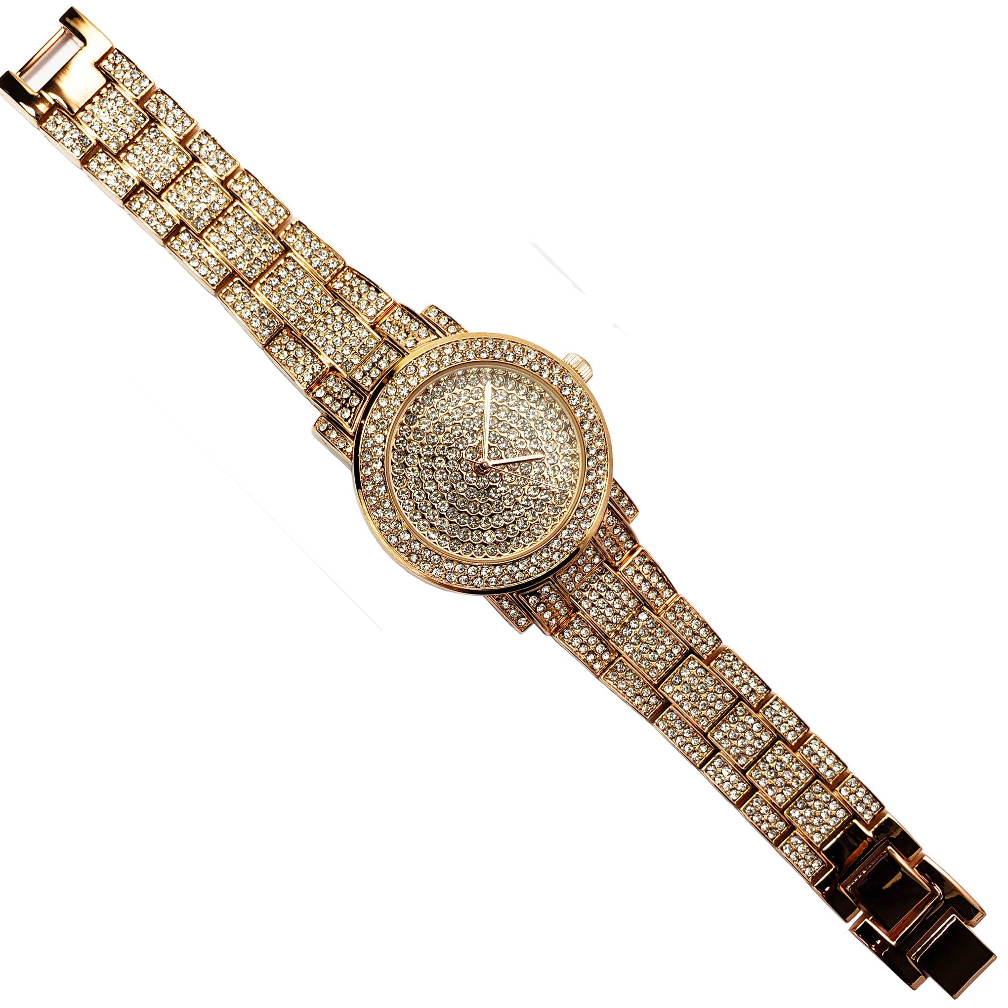 Baddest Bish Ever Fine Jewelry Luxury Swarovski Crystal Rose Gold Watch Timepiece full length